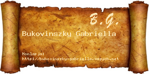 Bukovinszky Gabriella névjegykártya